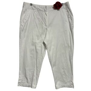 Covington white Capri pants cotton spandex Sz 12 EUC Preppy golf casual normcore